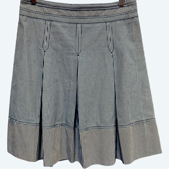NWOT Max Mara Sportmax Code Gingham Pleated Casual Tailored Skirt Cotton 10 $595 - Picture 1 of 4